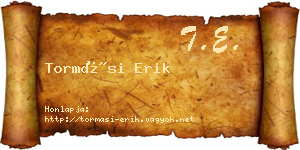 Tormási Erik névjegykártya